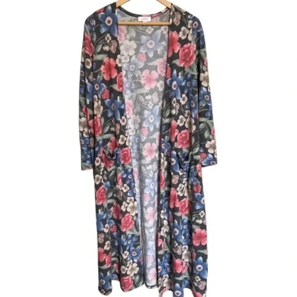 LuLaRoe Floral Sarah Cardigan Size Small